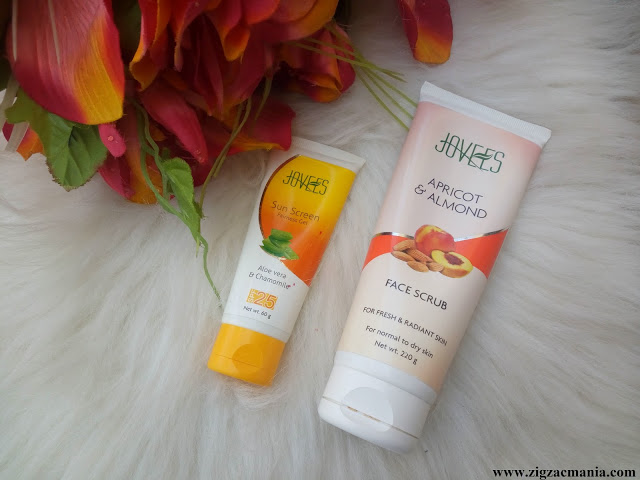Jovees Sunscreen Fairness Gel SPF-25 And Apricot & Almond Facial Scrub Review