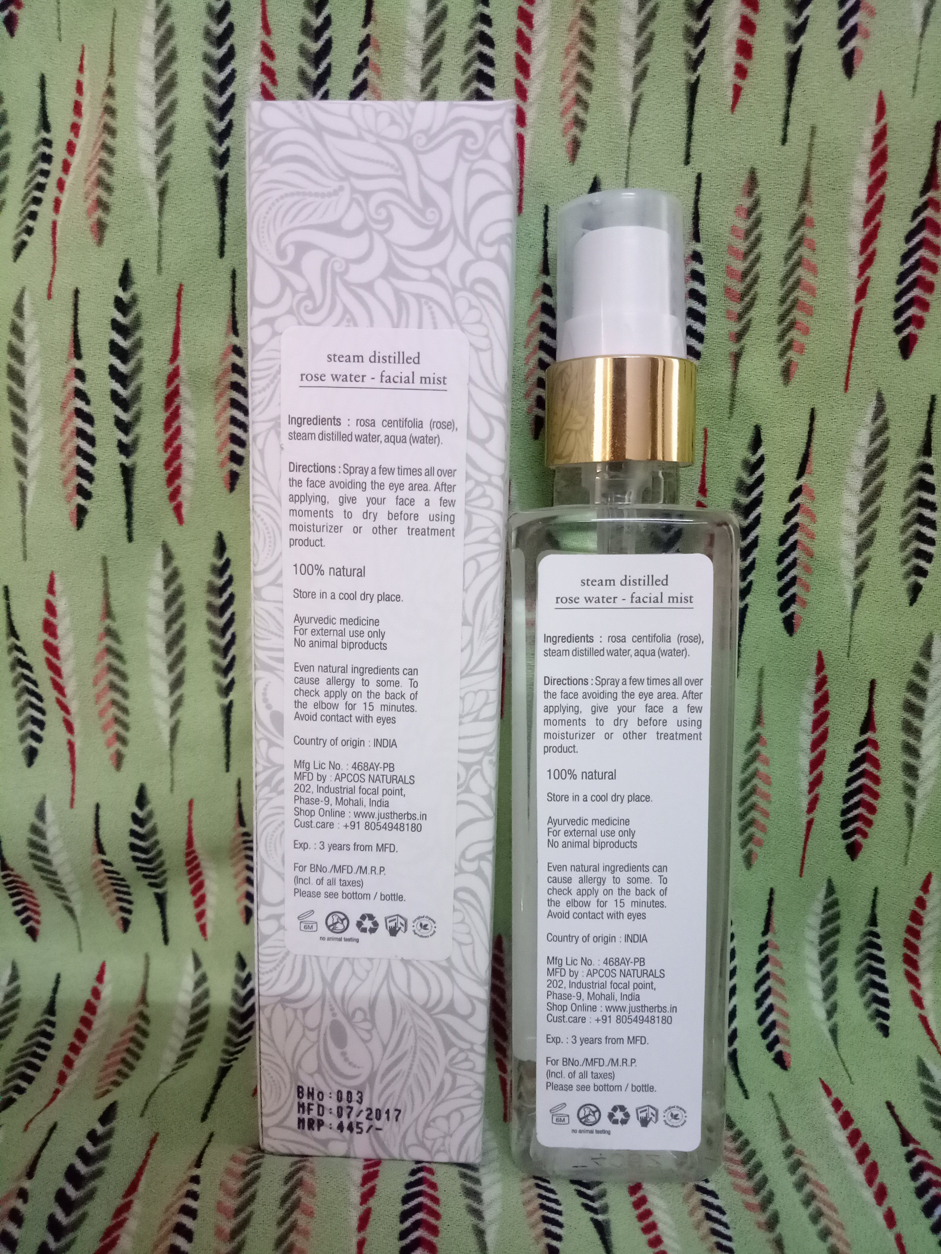 Just Herbs Rose Water (Facial Mist)| Review