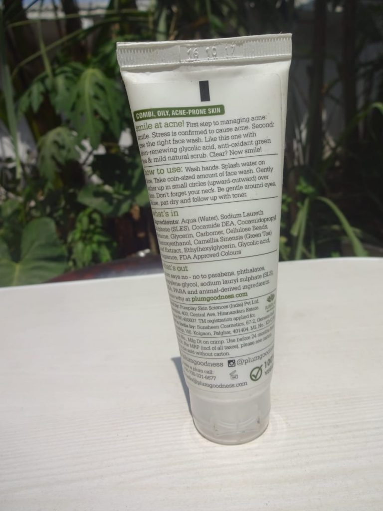 Plum Green Tea Pore Cleansing Face Wash| Review