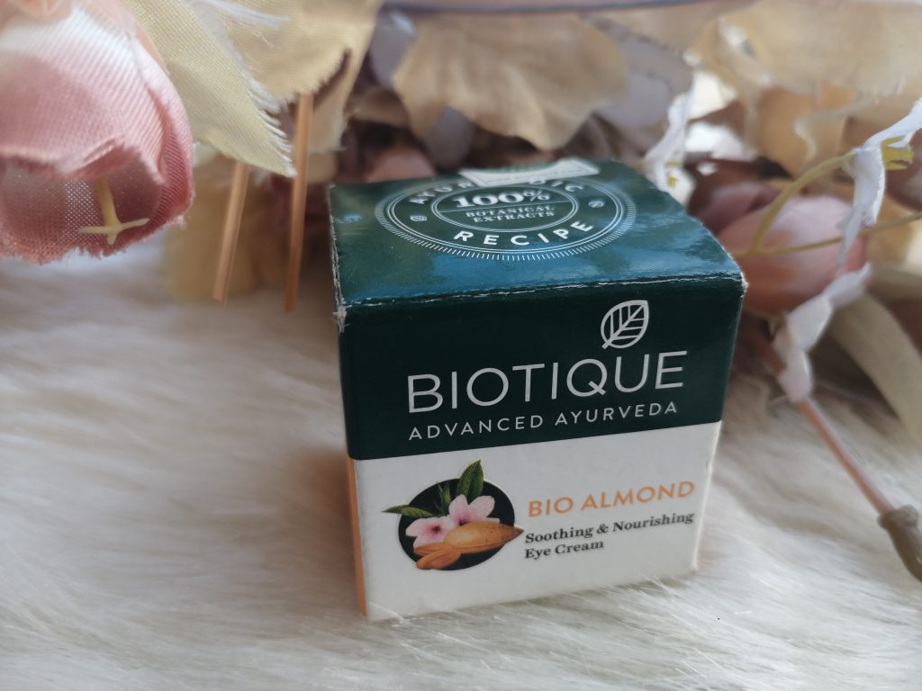 Biotique Bio Almond Soothing and Nourishing Eye Cream| Review