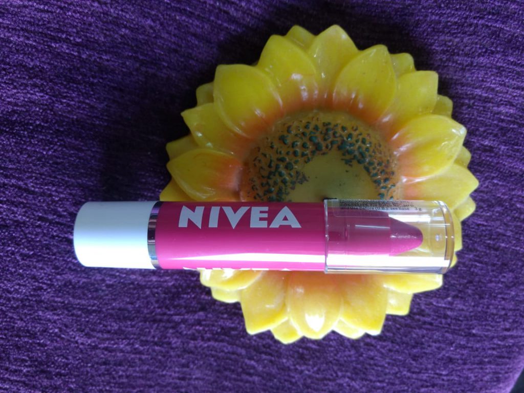 Nivea Coloron Crayon Lip Balm Hot Pink| Review & Swatch