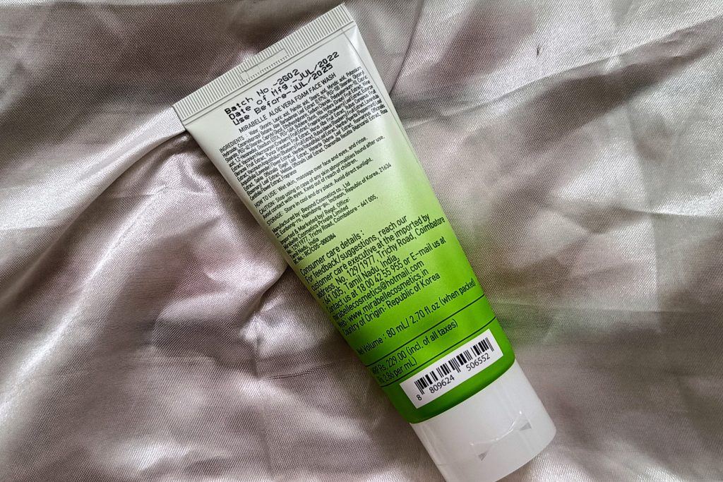 Mirabelle Cosmetics Aloe Vera Face Wash & Moisturiser| Review