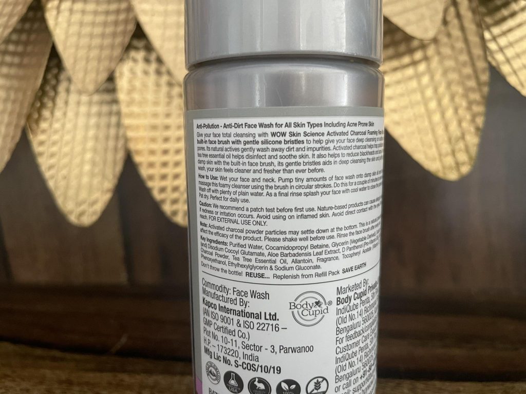 WOW Skin Science Activated Charcoal Face Wash| Review
